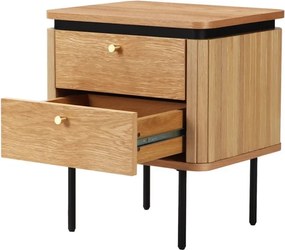 Noptiera cu furnir de stejar ATELIER 55cm