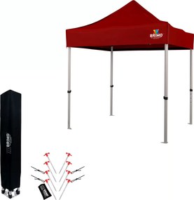 Stand de vânzare pliabil din aluminiu fără pereți | BRIMO Exclusive Alu 2x2 m - fără pereți - Rosu