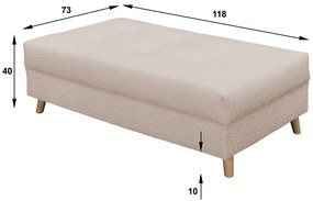 Taburet bej cu tapițerie din stofă bouclé Ariella – Ropez