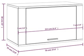 Pantofar de perete, gri beton, 70x35x38 cm, lemn prelucrat 1, Gri beton