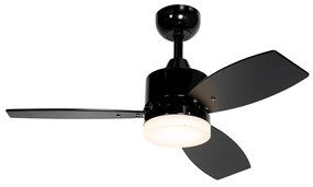 Ventilator de tavan de exterior negru 91,3 cm, inclusiv LED cu dimmer cu telecomandă IP44 - Toledo