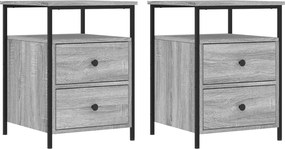 vidaXL Noptiere, 2 buc., gri sonoma, 44x45x60 cm, lemn compozit
