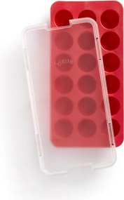 Forma cuburi de gheata cu capac Lekue 1010247, 23x12x3,2 cm, 18 cuburi, Stearin, -40°C /+60°C, Rosu