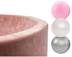 Piscină uscată cu mingiuțe 150buc, 90x30cm roz, Velvet M Princess