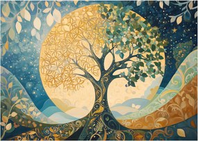 Tablou pe sticlă – Arborele vieții în lună (70x50 cm)
