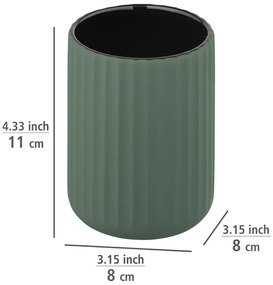 Suport din ceramică pentru periuțe de dinți Wenko Belluno, verde