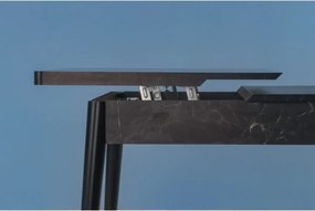 Set masa extensibila cu 4 scaune tapitate Homs marmorat negru 170 x 80 cm