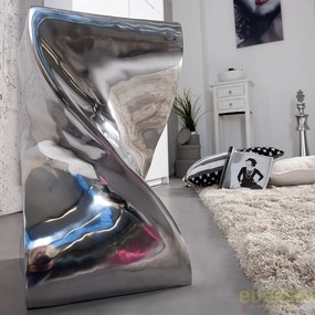 Taburete design deosebit Twist, argintiu