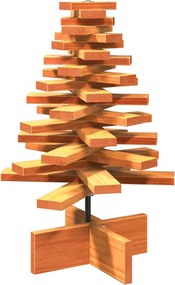 vidaXL Brad de Crăciun decorativ, maro ceruit, 60 cm, lemn pin masiv