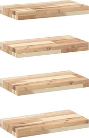 vidaXL Rafturi suspendate 4 buc. 40x20x4 cm lemn masiv acacia netratat