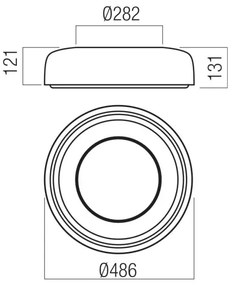 Redo 01-3722 - Plafonieră LED DIP, 30 W / 230 V, 48,6 cm, neagră