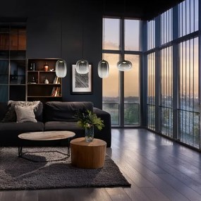 Lustră LED pe cablu VASO LED/15W/230V negru/fumuriu