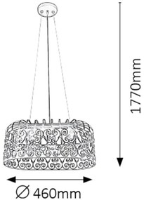 Rabalux 2157 - Lustră ALESSANDRA 2xE27/60W/230V negru