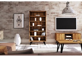 Bibliotecă din lemn de stejar 91x185 cm Golo - The Beds