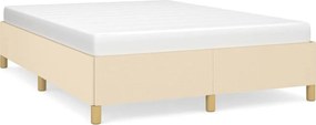 vidaXL Cadru de pat fără saltea, crem, 140x200 cm, textil