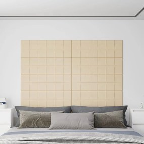 Panouri de perete 12 buc. crem 90x30 cm textil 3,24 m   12, Crem, 90 x 30 cm