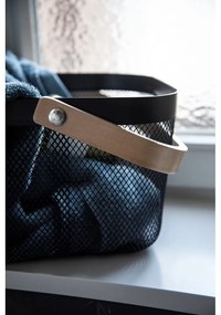 Organizator cu mâner din bambus pentru baie Wenko, negru