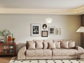 Canapea extensibilă dumonde cu 2 lăzi de depozitare si sezut confortabil din spuma high-density, Verona Tobago Beige 310x100 cm