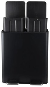 Coș de gunoi negru mat pentru reciclare/cu pedală 2x20 l din oțel Aliya – Spirella
