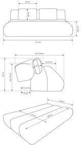 Canapea extensibilă FANO, 3 locuri, maro