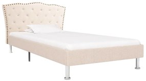 280532 vidaXL Cadru de pat, bej, 90 x 200 cm, material textil