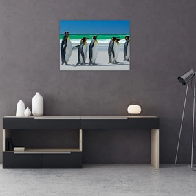 Tablou - Grup de pinguini regali (70x50 cm)