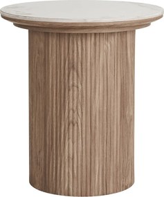 Măsuță auxiliară rotundă cu blat cu aspect de marmură ø 45 cm Athens – House Nordic