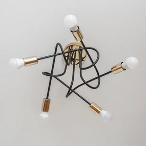 Lustră aplicată OXFORD 5xE27/15W/230V aurie/neagră