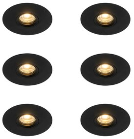 Set 6 becuri Spot modern încastrat negru 12 cm - Buco