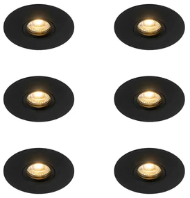 Set 6 becuri Spot modern încastrat negru 12 cm - Buco