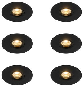 Set de 6 spoturi încastrate moderne negre 12 cm - Buco