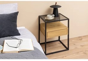 Noptieră ZEIN stejar/negru