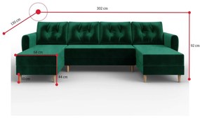 Supermobel Canapea in forma de U PALOMA, 302x92x130 itaka 10