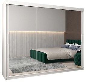 Dulap de haine 250 cm Toki 3 (alb mat + alb mat). 1065111