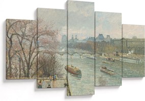Tablou - Camille Pissarro, The Louvre, Afternoon, Rainy Weather, reproducere (150x105 cm)