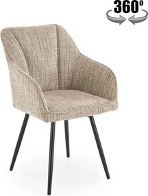 Scaun K576, bej/negru, stofa clasica/otel, 54x60x85 cm