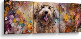 Tablou - Happy Dog II. (cu ceas) (90x30 cm)