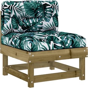 vidaXL Canapea de mijloc cu perne, lemn de pin tratat