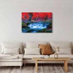 Tablou - Cascada în pădurea roșie (90x60 cm)