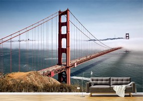 Tapet Premium Canvas - Podul Golden Gate acoperit de nori