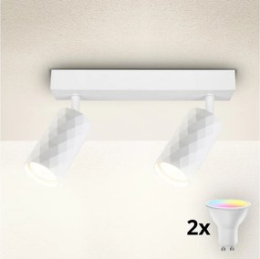 Brilagi - Spot LED RGBW reglabil SELE DIAMANT 2xGU10/6,5W/230V Wi-Fi alb