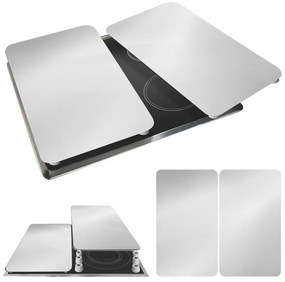 Set 2 protecții din sticlă pentru aragaz Wenko Universal Silver