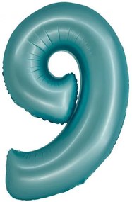 Numere Light Blue Mat Balon folie albastru numărul 9 76 cm