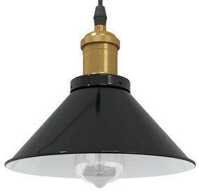 vidaXL Lampă suspendată reglabilă pe înălțime E27 negru lucios metal