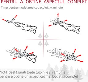 HOMCOM Brad de Crăciun Înzăpezit din PP Verde cu 492 Ramuri Ignifuge și Bază din Oțel Inoxidabil, Ø60x180 cm | Aosom Romania
