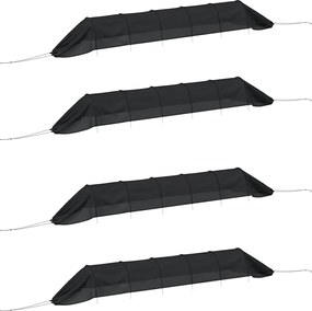 vidaXL Tuneluri din plasă, 4 buc., negru, oțel și polietilenă