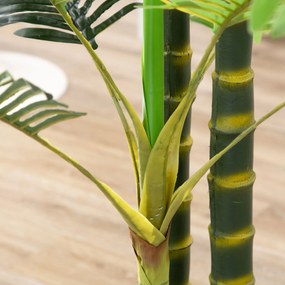 HOMCOM Palmier areca artificiel arbre artificiel hauteur 190 cm cu 30 de frunze mari din plastic și ghiveci inclus | Aosom Romania