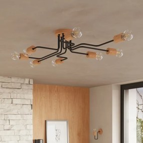 Lampă de perete Sollux SL.1668 TIMBO 1xE27/15W/230V negru/bej/fag