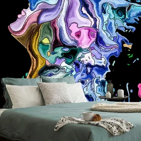 Tapet silueta colorată a feței feminine