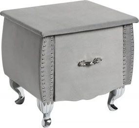 Noptiera eleganta, tapitata cu catifea gri argintiu, Extravagancia A-39357 VC